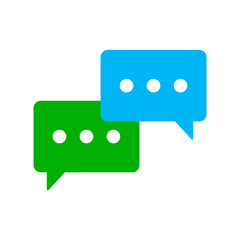 Chat icon vector with green and blue color