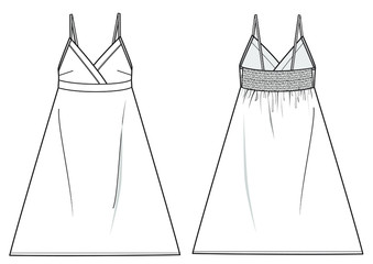 vector illustration of fashion summer dress