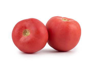 Two tomatoes design harvesting isolate on a white background.