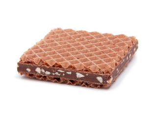 square waffle with chocolate snack isolated on the white