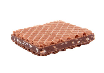 square waffle with chocolate snack isolated on the white