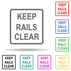 keep rails clear sign multi color style icon. Simple glyph, flat vector of railway warnings icons for ui and ux, website or mobile application