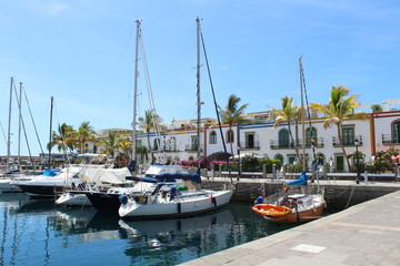 The beautiful port of Puerto de Mogán in Gran Canaria Spain.