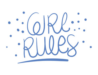 Obraz premium girl rules text of women empowerment vector design