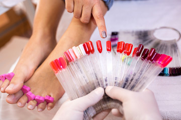 Choosing an ideal color for toe nails from, nail color palette