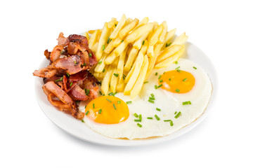 Huevos fritos con patatas y bacon