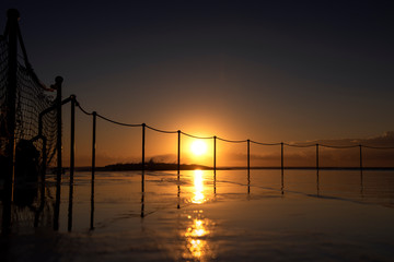 Swimming pool at sunrise, Bronte Beach, Sydney Australia
