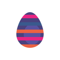 Fototapeta na wymiar easter egg painted with stripes flat style