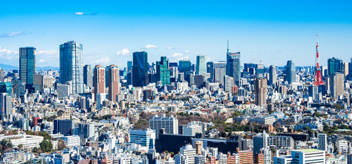 Obraz premium 東京 青空と都市風景