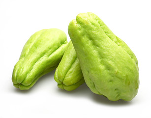 bitter melon, bitter gourd, bitter squash fruit isolated on a white background Clipping Path