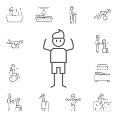 Healthy, physiotherapy, man icon. Physiotherapy icons universal set for web and mobile