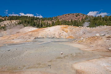 Steaming Pond and Colorful Mud  in a Hydrothermal area