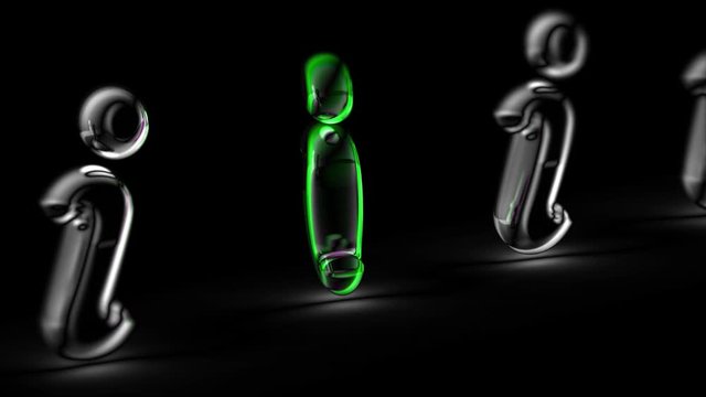 Internet icon in black background. Looping footage. 3D Illustration.