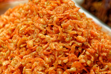 Dried seafood in a thai street market