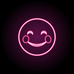 Happy neon icon. Simple thin line, outline vector of emoji icons for ui and ux, website or mobile application