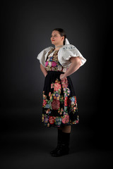 Young beautiful slovak woman. Slovak folklore.