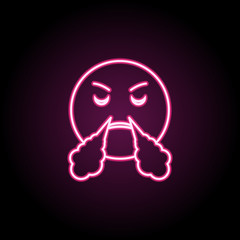 In anticipation of victory neon icon. Simple thin line, outline vector of emoji icons for ui and ux, website or mobile application