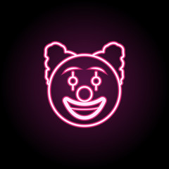Clown neon icon. Simple thin line, outline vector of emoji icons for ui and ux, website or mobile application