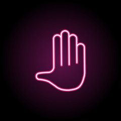 By hand neon icon. Simple thin line, outline vector of emoji icons for ui and ux, website or mobile application