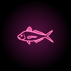 Travally-araara neon icon. Simple thin line, outline vector of fish icons for ui and ux, website or mobile application