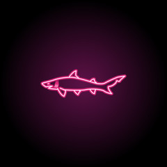 Fototapeta na wymiar Sand tiger shark neon icon. Simple thin line, outline vector of fish icons for ui and ux, website or mobile application