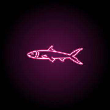 Ladyfish neon icon. Simple thin line, outline vector of fish icons for ui and ux, website or mobile application