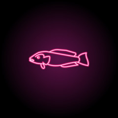 Oyster toadfish neon icon. Simple thin line, outline vector of fish icons for ui and ux, website or mobile application