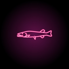 Redfine pickerel neon icon. Simple thin line, outline vector of fish icons for ui and ux, website or mobile application