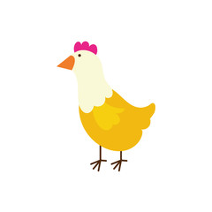 cute hen farm animal flat style