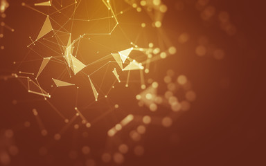 Abstract background. Molecules technology with polygonal shapes, connecting dots and lines....