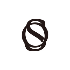 letter os simple 3d flat design symbol logo vector