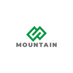 letter m mountain infinity geometric design symbol logo vector