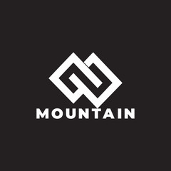 mountain infinity geometric design symbol logo vector