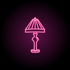 Table lamp neon icon. Simple thin line, outline vector of household icons for ui and ux, website or mobile application