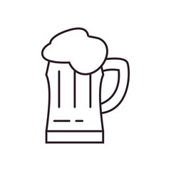 Isolated glass of beer line style icon vector design