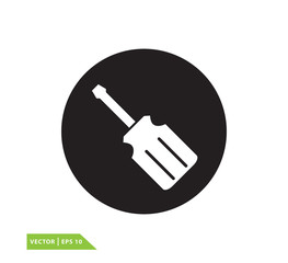 Screwdriver icon vector logo design template