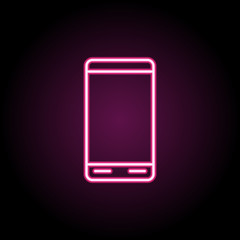 Smart phone neon icon. Simple thin line, outline vector of web icons for ui and ux, website or mobile application
