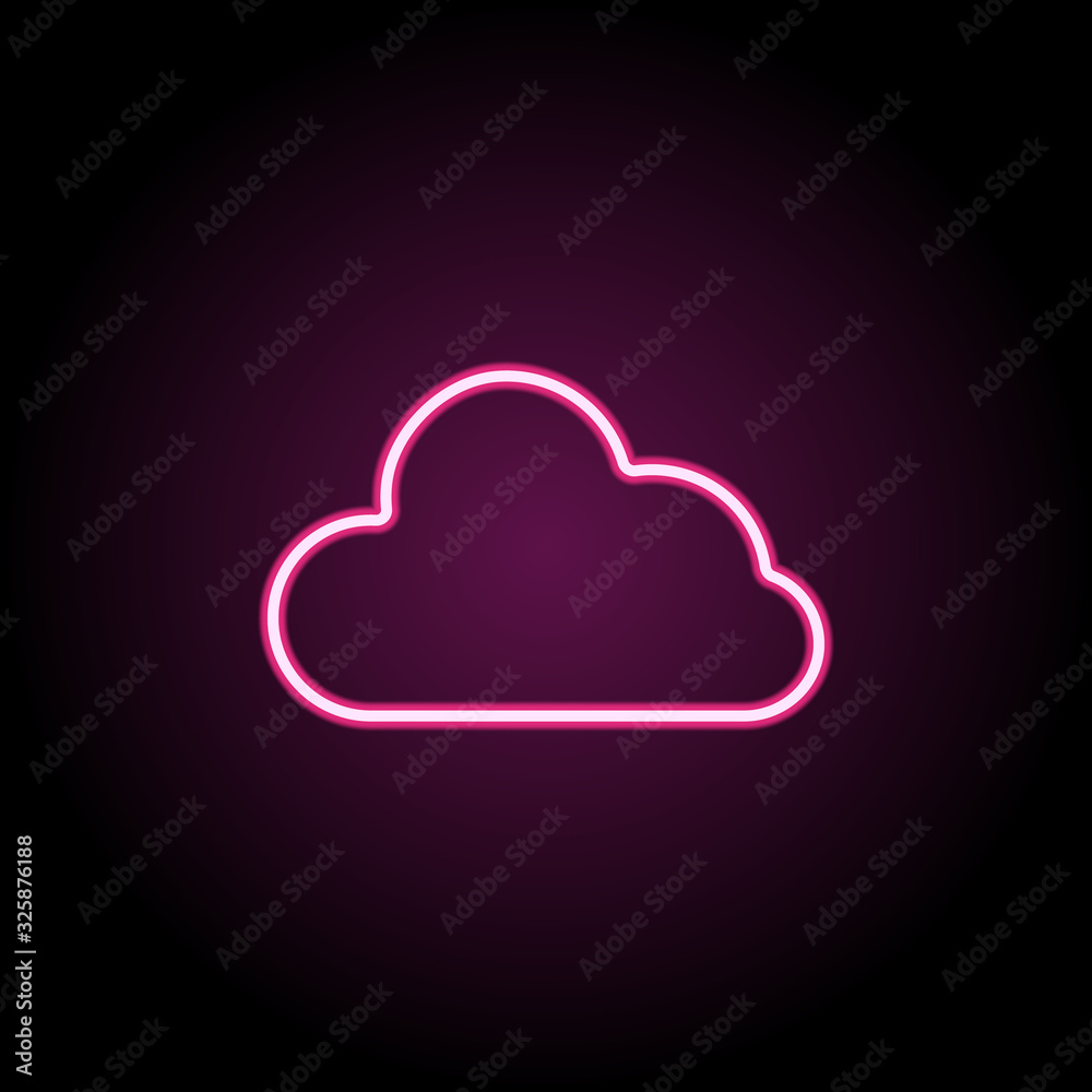 Poster cloud neon icon. simple thin line, outline vector of web icons for ui and ux, website or mobile appl