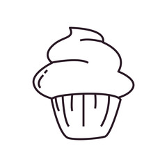 Isolated cupcake dessert line style icon vector design