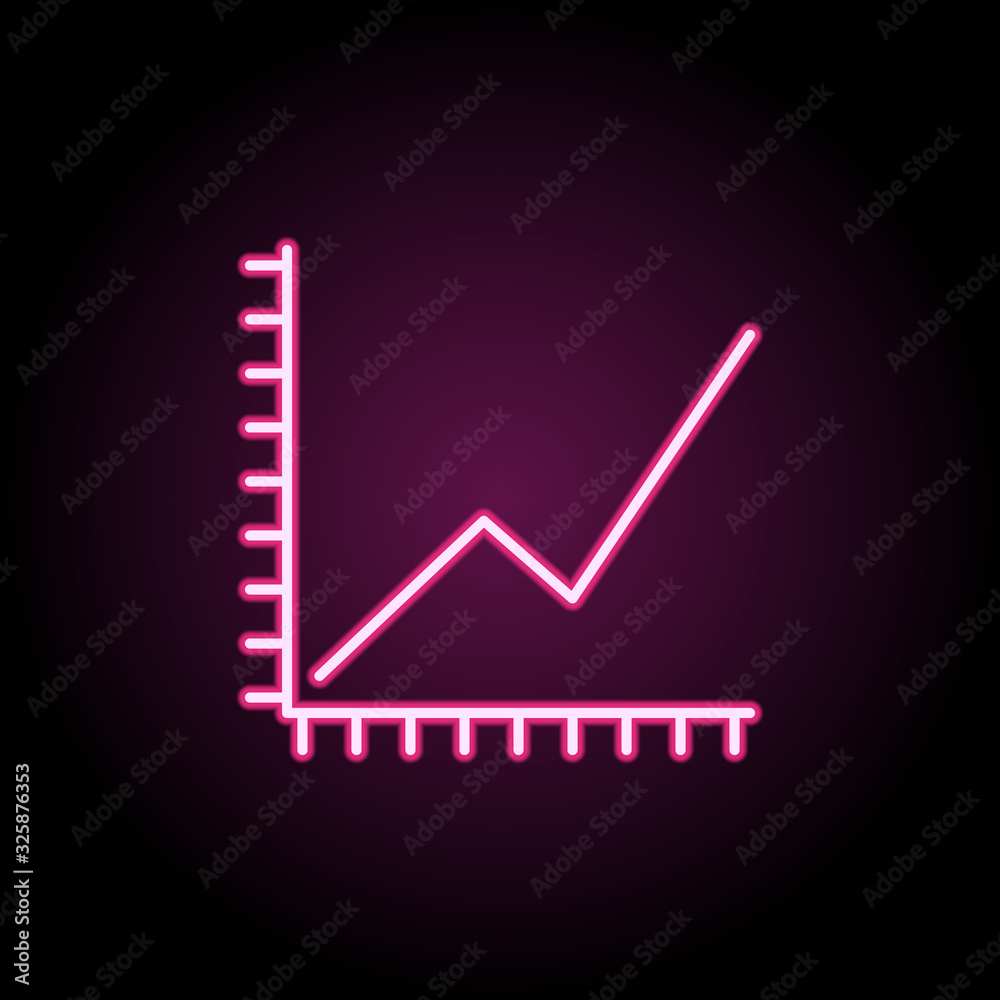 Poster growth chart neon icon. simple thin line, outline vector of web icons for ui and ux, website or mobi