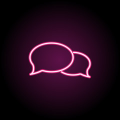 Dialogue bubble neon icon. Simple thin line, outline vector of web icons for ui and ux, website or mobile application