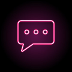Message neon icon. Simple thin line, outline vector of web icons for ui and ux, website or mobile application