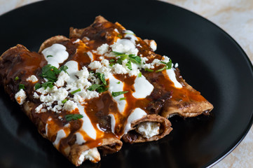 Enfrijoladas, Vegetarian Mexican Cuisine, Typical Antojitos Easy Meals