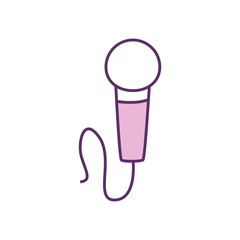 Isolated music microphone line fill style icon vector design