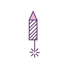 Isolated celebration firework line fill style icon vector design