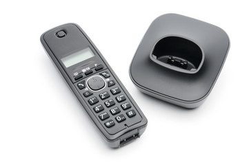 Telephone for calls to urban and long-distance lines on a white background