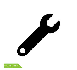 Wrench icon flat style trendy logo template
