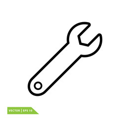 Wrench icon flat style trendy logo template