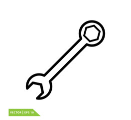 Wrench icon flat style trendy logo template