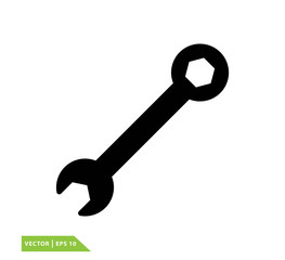 Wrench icon flat style trendy logo template